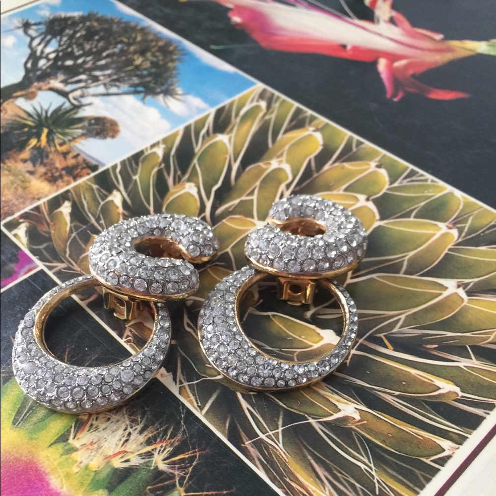 “COCO” diamond clip-ons